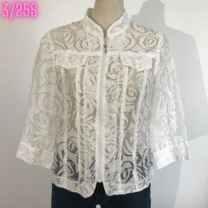 KerryBrooke  - White Lace Sheer Jacket - M